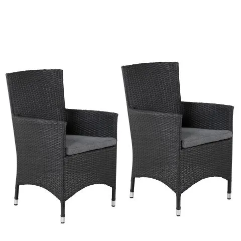 Malin 9136-001 Venture Home Karmstol 2-pack, svart/grå Fynd