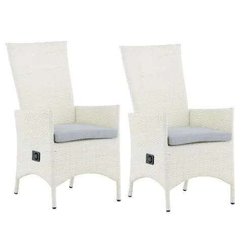 Padova 7230-010 Venture Home Karmstol 2-pack Vit/Grå Fynd