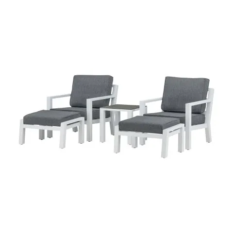Snabb frakt Barcelona 1028-400 Venture Home Loungeset stolar, pallar, bord, grått/vitt