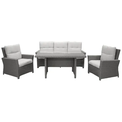 Brentwood 5665-025 Venture Home Loungeset soffa, bord, fåtöljer, grått Begränsat erbjudande