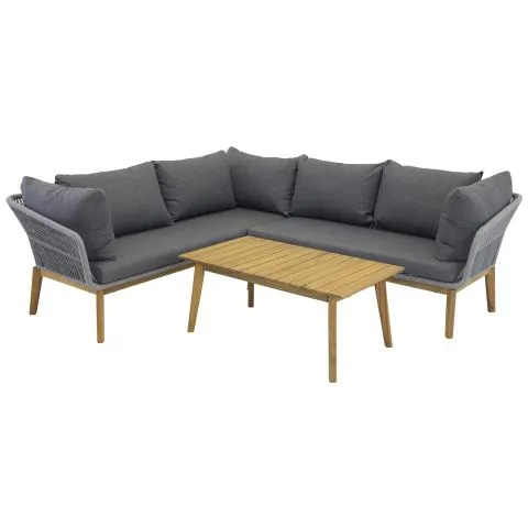 Nyhet Chania 9329-013 Venture Home Loungeset soffa, bord, natur/grått