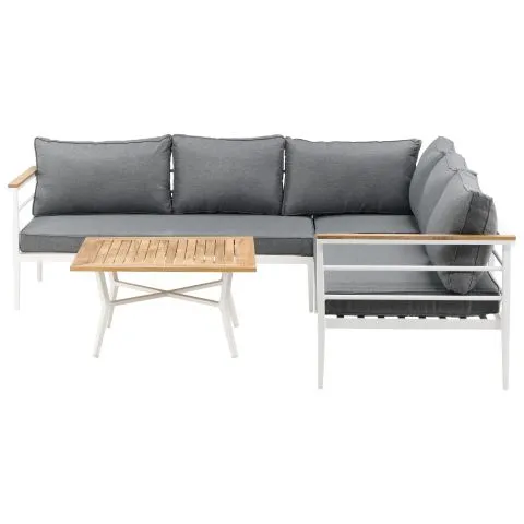 Köp online Mexico 6184-400 Venture Home Loungeset soffa, bord, grått/natur/vitt