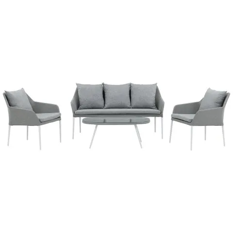 Begränsat erbjudande Spoga 2077-400 Venture Home Loungeset soffa, bord, fåtöljer, vitt/grått