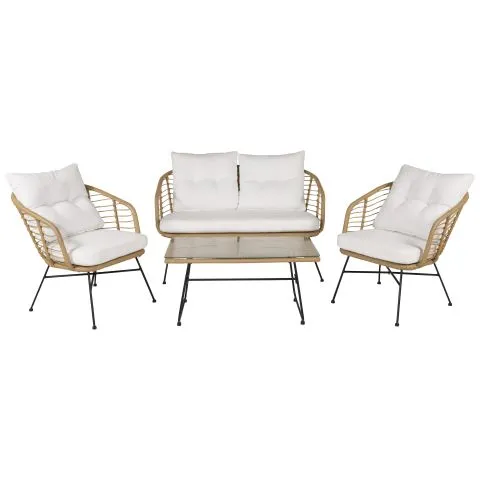 Viga 1331-2039 Venture Home Loungeset soffa, bord, fåtöljer, natur/vitt Outlet