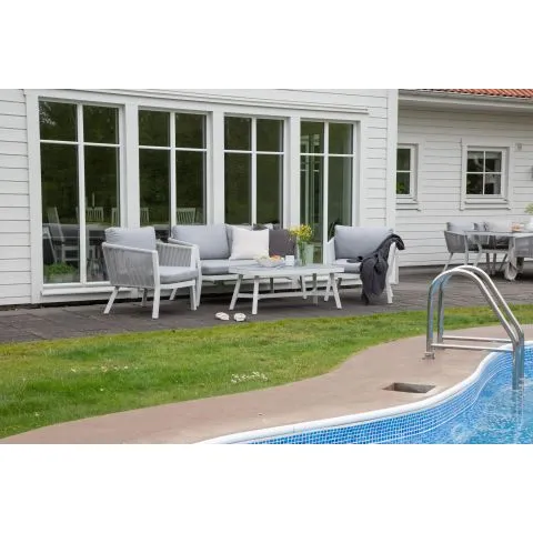 Expressleverans Virya 1462-400 Venture Home Loungeset soffa, bord, fåtöljer, grått/vitt