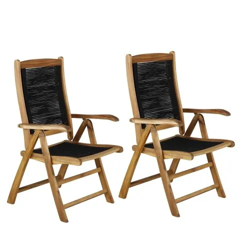 Outlet Peter 9612-076 Venture Home Positionsstol 2-pack, svart/natur