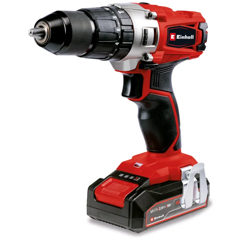 Slagborrmaskinskit Einhell TE-CD 18/2 Li-i med 1x2,5 Ah Batteri och 22 delars Bit- och Borrset Handla nu