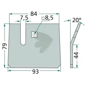 Avskraparplatta Howard / Kongskilde 93X79mm Reapris