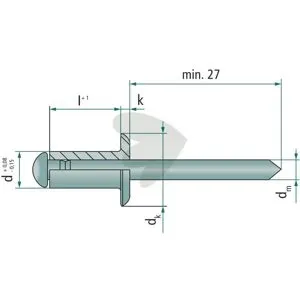 PE 500 blindnit med platt huvud 6x16 Rabatt