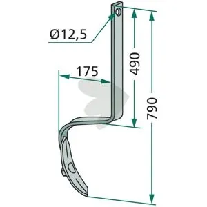 Pinne kpl. med skär 40x10mm längd 790mm hål 12,5mm Köp nu
