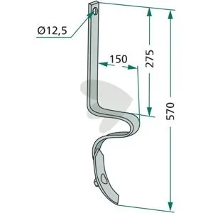 Begränsat erbjudande Pinne kpl. med skär Amazone mfl. 32x10mm längd 570mm