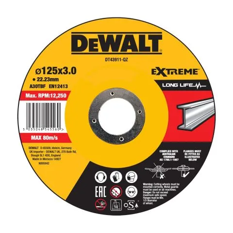 DT43911-QZ Dewalt Kapskiva 125x3x22,23 mm Rea