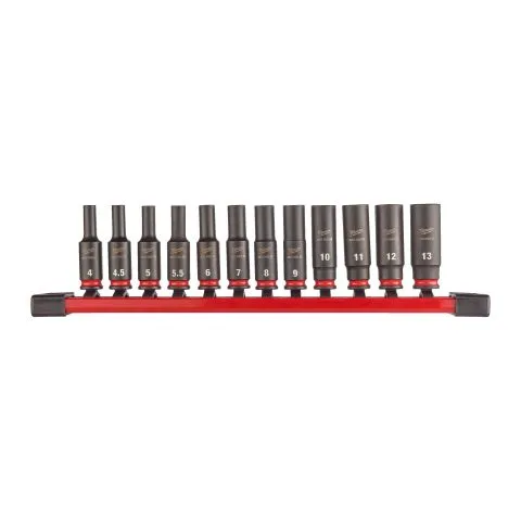 4932480453 Milwaukee Krafthylssats 1/4", djup, 12 delar Rea
