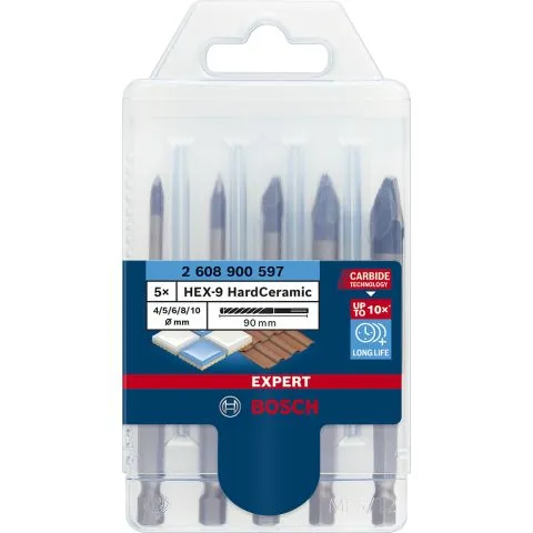 Expert HEX-9 Hardceramic Bosch Kakelborrsats 5 delar. 4-10 mm Extra rabatt