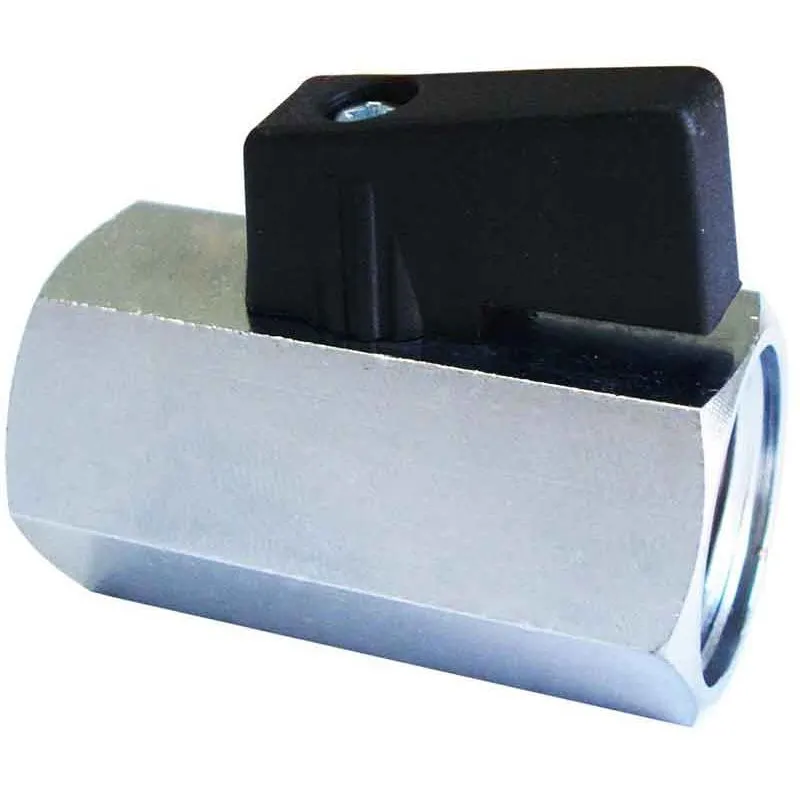 Begränsat antal Kulventil mini 1/8" inv/inv svart vred