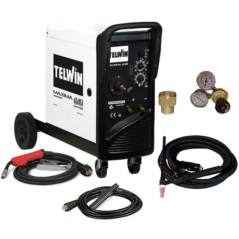 I lager Migsvets Maxima 230 Synergic MIG/MAG, Flux, DC-TIG, MMA